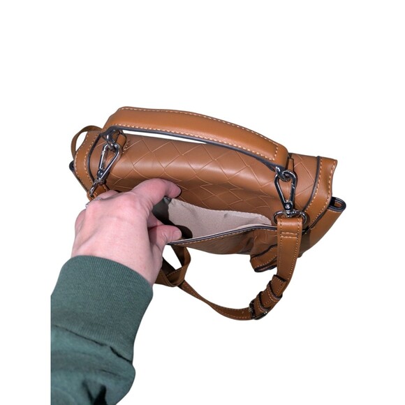 Nine West Purse Brown Paulson Top-Handle Shoulder Bag Shoulder Strap Snap Flap - Picture 9 of 15